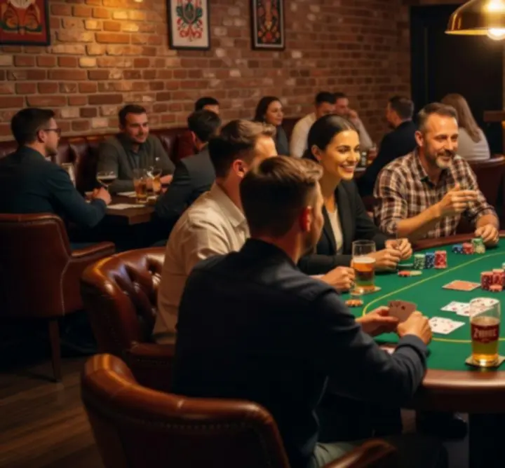 Stół pokerowy podczas ekskluzywnego wydarzenia członkowskiego